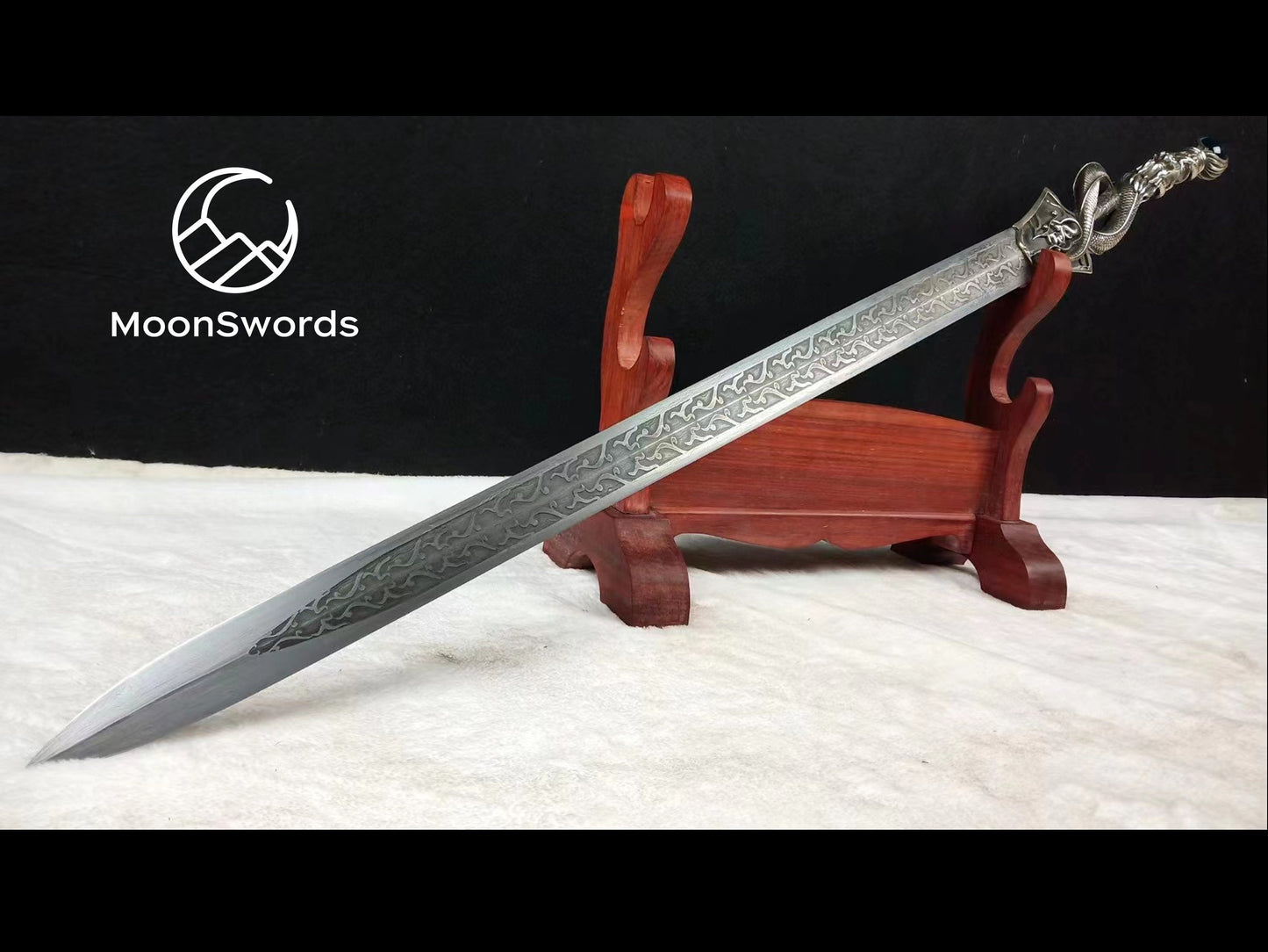 Chinese Sword- "Han's Cloud" - the Feng Ri Ming Quan Swo, patterned steel blade, movie prop, Anime Sword