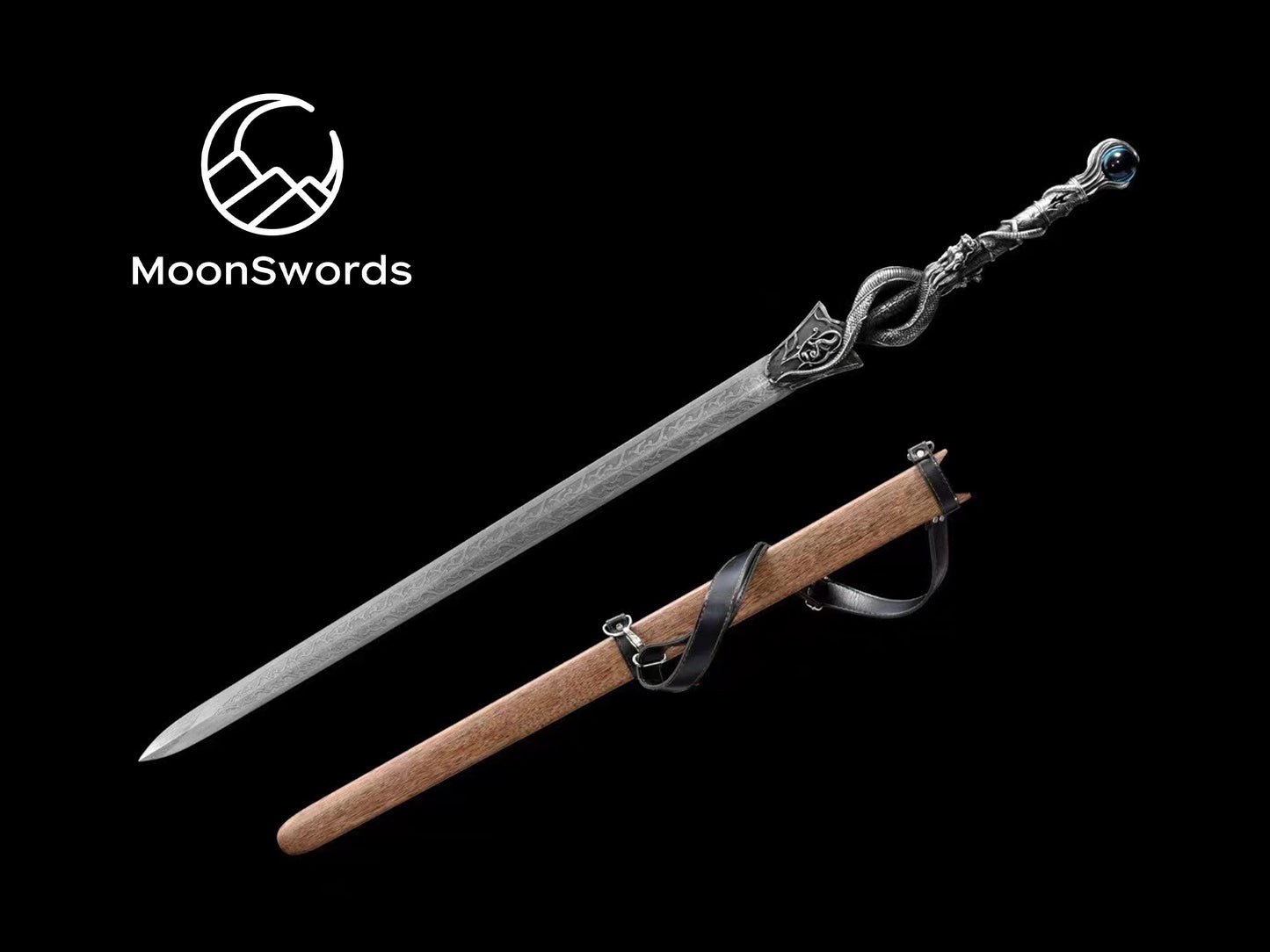 Chinese Sword- "Han's Cloud" - the Feng Ri Ming Quan Swo, patterned steel blade, movie prop, Anime Sword